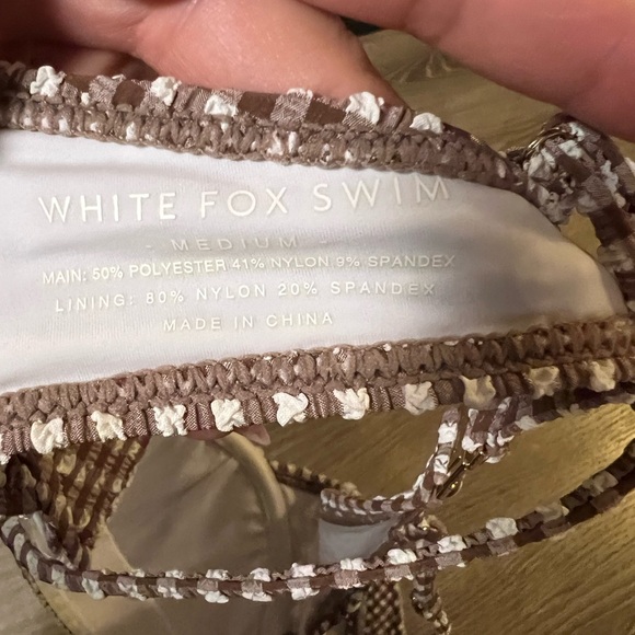 White Fox Beachside Bikini Set Choc Gingham - Picture 6 of 11
